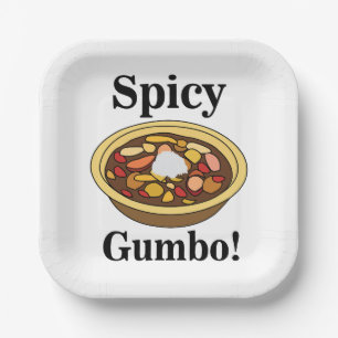 Assiettes En Carton Gumbo Food Spicy Gumbo Party