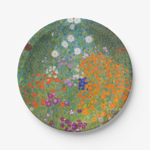 Assiettes En Carton Gustav Klimt Fleur Jardin Cottage Nature