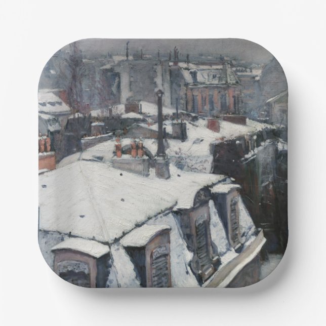 Assiettes En Carton Gustave Caillebotte - Toits dans la neige (Recto)