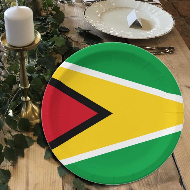 Assiettes En Carton Guyana Plaques Drapeau, fête, sports, Guyana (Créateur téléchargé)