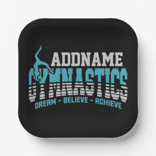 Assiettes En Carton Gymnaste AJOUTER LE NOM Gymnastique Équipe Backben