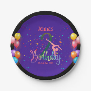 Assiettes En Carton Gymnaste mignonne anniversaire de enfant fête cart