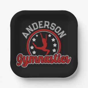Assiettes En Carton Gymnastique AJOUTER LE NOM Gymnaste Vault Floor At
