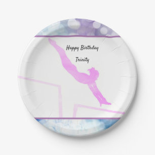 Assiettes En Carton Gymnastique Anniversaire Barres Inéven Aquarelle