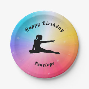 Assiettes En Carton Gymnastique Bonne Anniversaire Plaques en papier a
