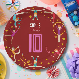 Assiettes En Carton Gymnastique et acrobatie sport fille anniversaire