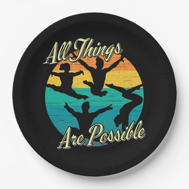 Assiettes En Carton Gymnastique Féminine - Tout est Possible (Devant)