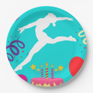 Assiettes En Carton Gymnastique fête d'anniversaire