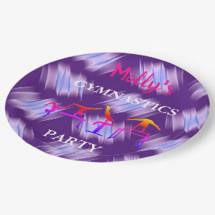 Assiettes En Carton Gymnastique Filles Anniversaire Jeu personnalisé d
