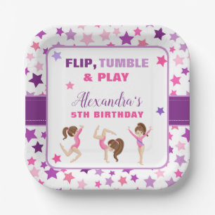 Assiettes En Carton Gymnastique Girl Stars Anniversaire