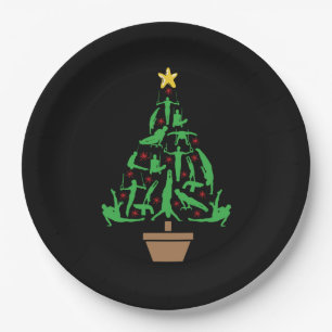 Assiettes En Carton Gymnastique masculine Arbre de Noël