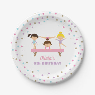 Assiettes En Carton Gymnastique pastel anniversaire