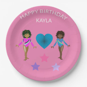 Assiettes En Carton Gymnastique personnalisée PLAQUES DE PAPIER D'ANNI