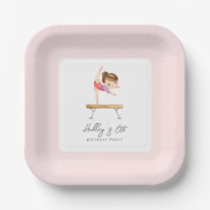 Assiettes En Carton Gymnastique Plaques de fête d'anniversaire