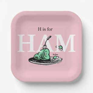 Assiettes En Carton "H pour JAMBON"   Conception de l'alphabet