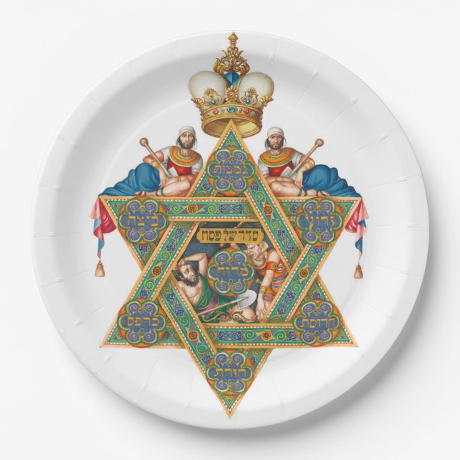 Assiettes En Carton Haggadah Seder de Szyk (Devant)