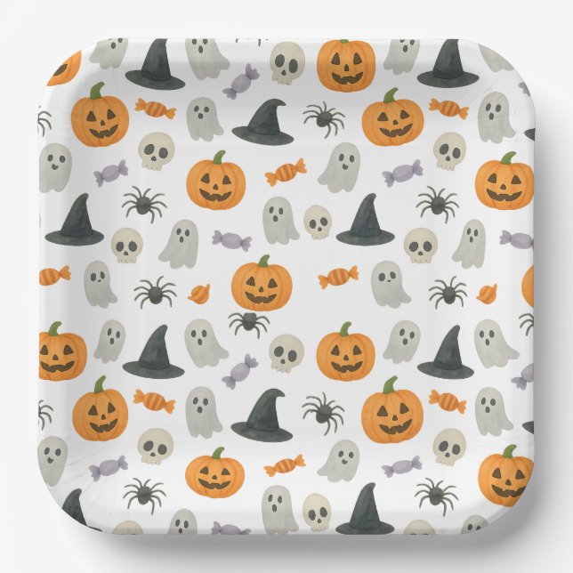 Assiettes En Carton Halloween (Recto)
