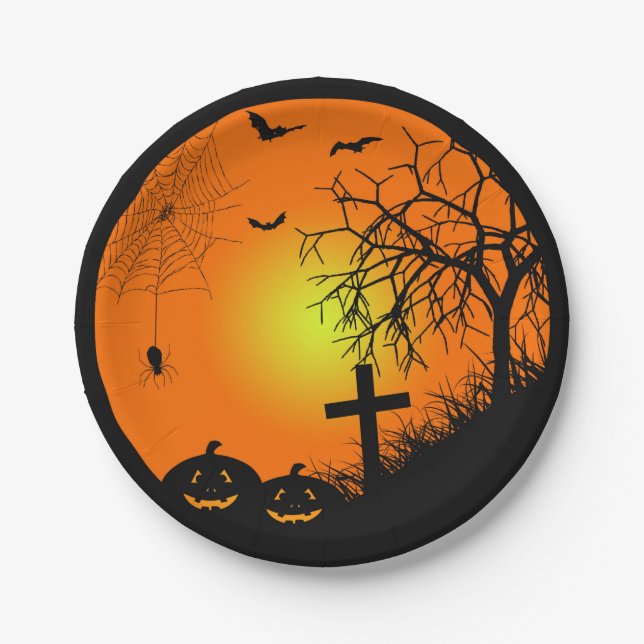 Assiettes En Carton Halloween (Devant)