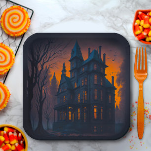 Assiettes En Carton Halloween Adulte Haunween Mansion Party