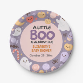 Assiettes En Carton Halloween baby shower Little Boo