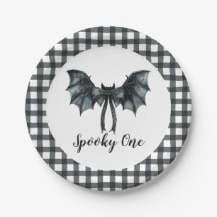Assiettes En Carton Halloween Bat Bow Éffrayant Un 1er anniversaire