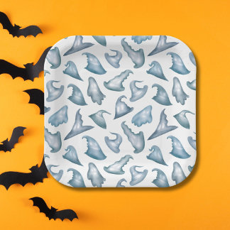 Assiettes En Carton Halloween Casquette, sorcière Éffrayante de Boo
