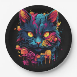 Assiettes En Carton Halloween/Cat/Sorcière/Assistant