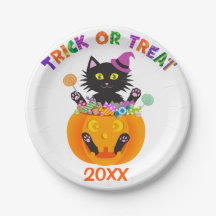 Halloween Chat Tricoter Ou Traiter