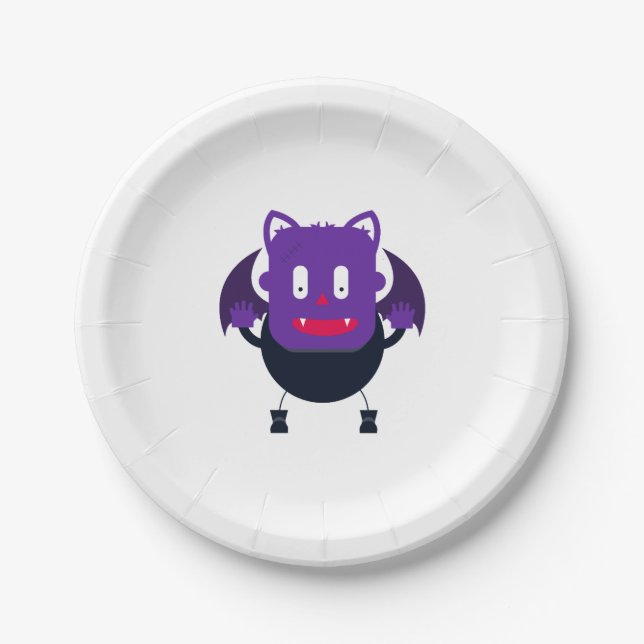 Assiettes En Carton Halloween chauve (Devant)
