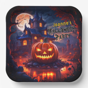 Assiettes En Carton Halloween Citrouille Déplaisant Haunted Maison Ful