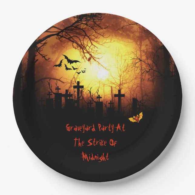 Assiettes En Carton Halloween de la fête du cimetière (Devant)