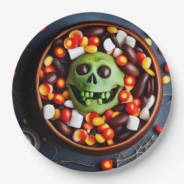Assiettes En Carton Halloween Déplaisant Candy Bowl (Devant)