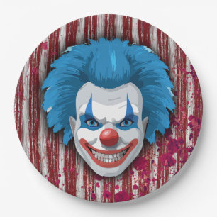 Assiettes En Carton Halloween du Carnaval de Clown déplaisant