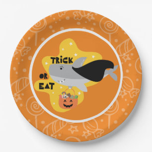 Assiettes En Carton Halloween du requin