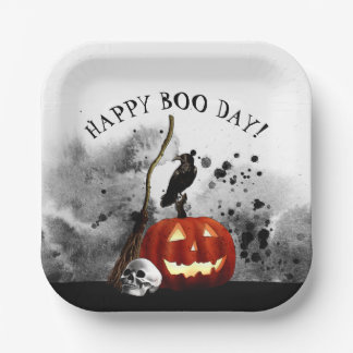 Assiettes En Carton Halloween éffrayant Anniversaire Citrouille Crow C