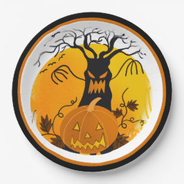Assiettes En Carton Halloween Éffrayant Arbre Jack oLantern