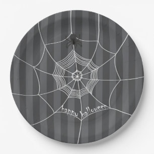Assiettes En Carton Halloween Éffrayant effrayant mignon araignée Web