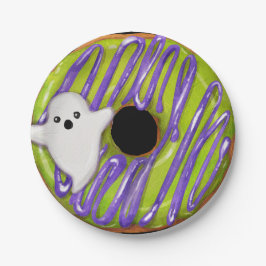 Assiettes En Carton Halloween Éffrayant Fantôme vert Donut