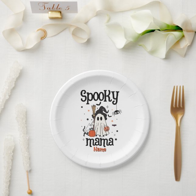 Assiettes En Carton Halloween Éffrayant Personnalisé - Fantôme, Chat,  (Mariage)