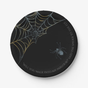 Assiettes En Carton Halloween éffrayant sur le thème de l'araignée