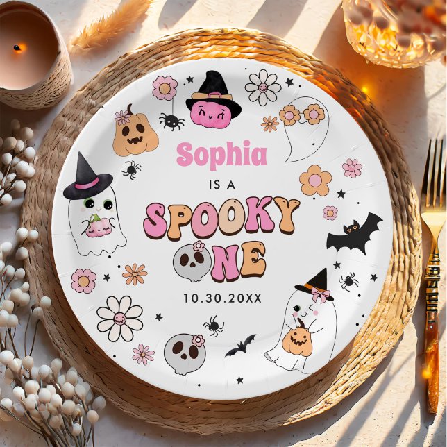 Assiettes En Carton Halloween Fantôme Super 1er anniversaire (Créateur téléchargé)