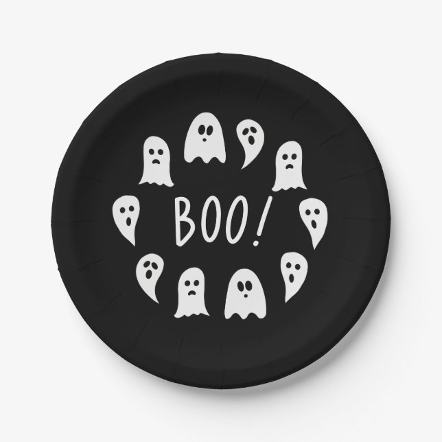 Assiettes En Carton Halloween Ghosts Boo (Devant)