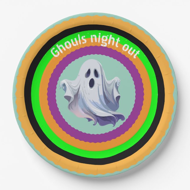 Assiettes En Carton Halloween Ghouls Night Out (Devant)