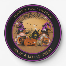 Halloween Gnones Citrouille Spiderweb Haunted Hous