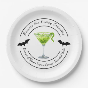 Assiettes En Carton Halloween Gothique Boisson Slime Hantée Gr
