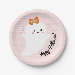 Assiettes En Carton Halloween Kawaii Ghost