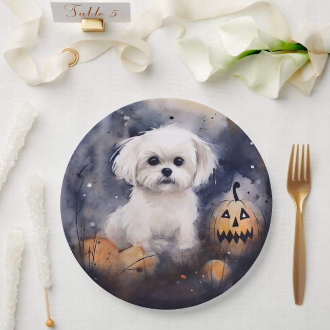 Assiettes En Carton Halloween Maltais Avec Peur Citrouille (Mariage)