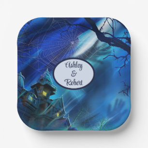 Assiettes En Carton Halloween Mariage Personnaliser les noms Éffrayant