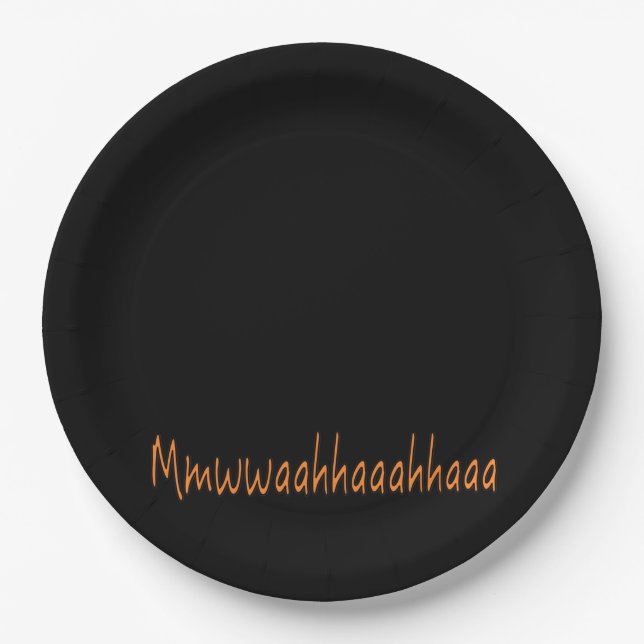 Assiettes En Carton Halloween Mmwwaahhaaahaa de rire mal (Devant)