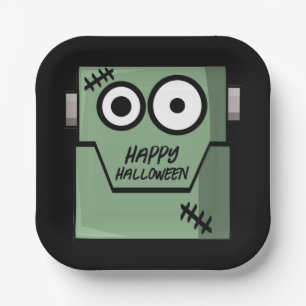 Assiettes En Carton Halloween monstre de Frankenstein